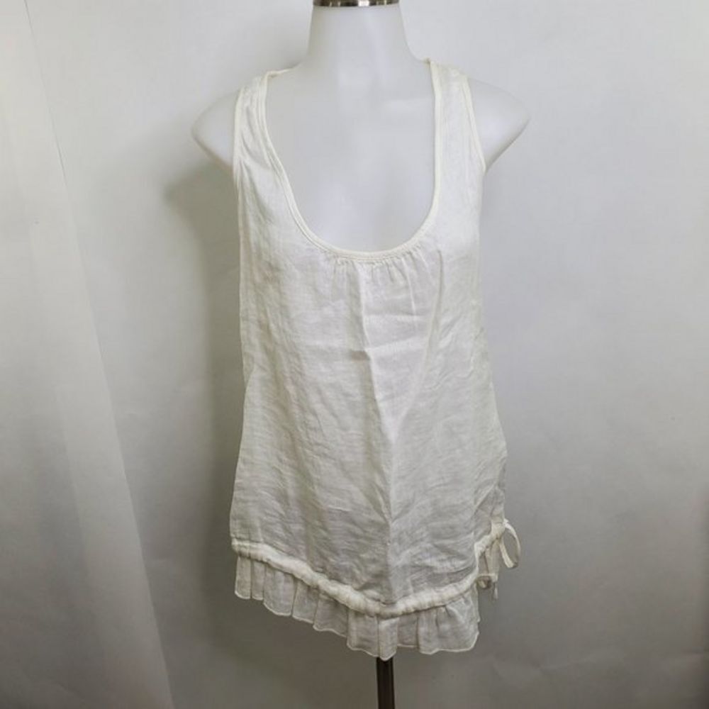 CP Shades Pia Tank Top XS Linen white Ruffle‎ Tie S